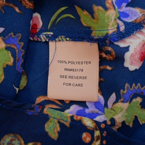 Philosophy Blue Red Green Medium Sheer Lightweight Blouse Top Sleeveless V-Neck - Picture 8 of 8